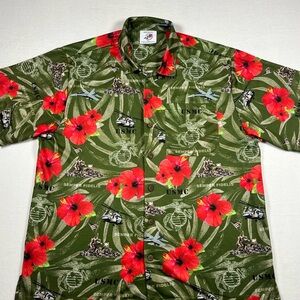 AE Sport United States Marine Corps Semper Fidelis Hawaiian Shirt Men’s Size XL